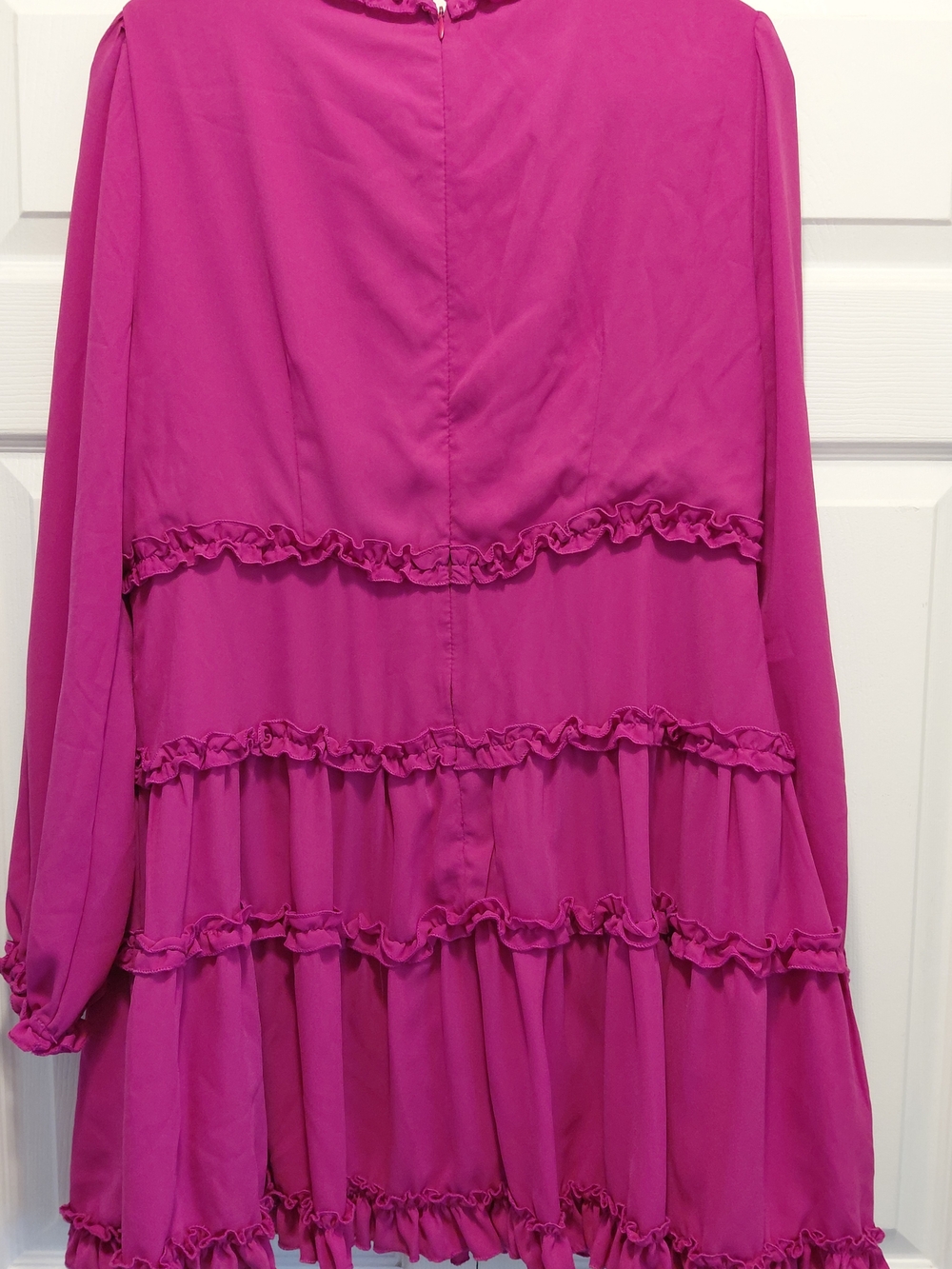 Lulu's Hot Pink Ruffle Trim Blouse - Picture 2 of 3